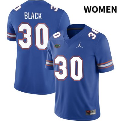 Women's Florida Gators #30 Diwun Black NCAA Jordan Brand Royal NIL 2022 Authentic Stitched College Football Jersey JNF0662RP